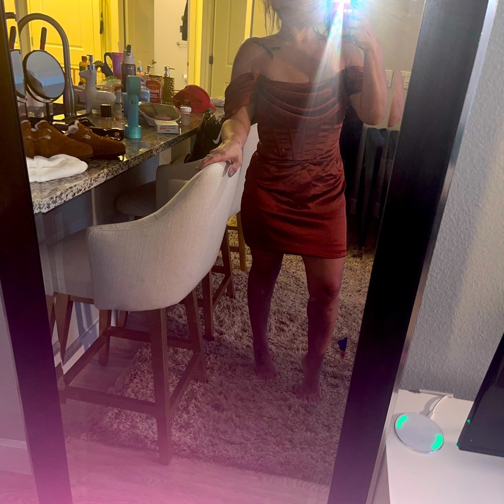 Hello Molly Rust brown cocktail dress size 4